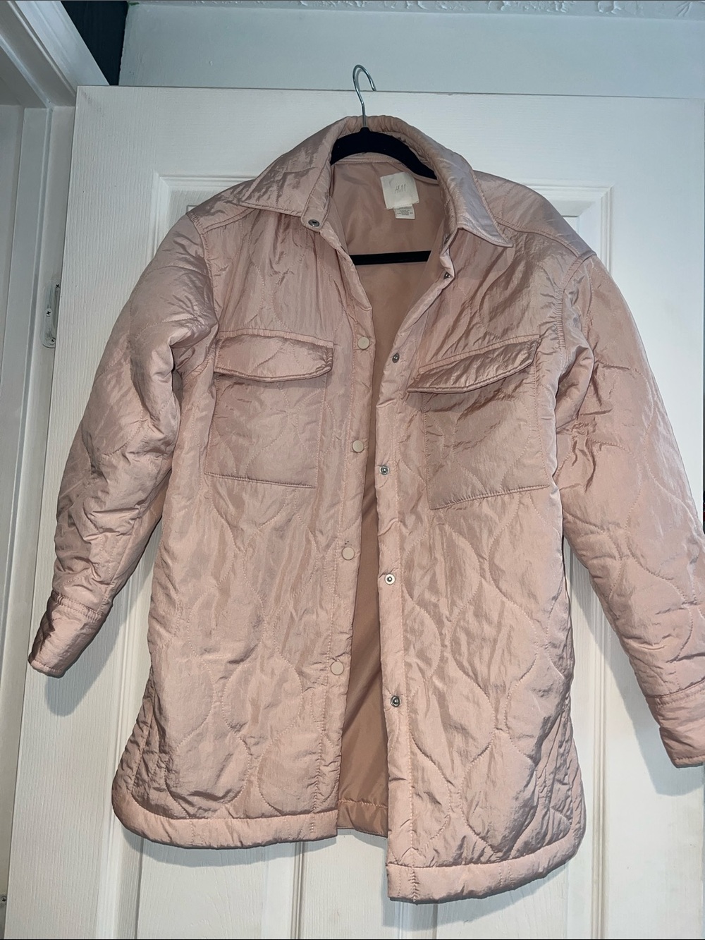 H&M Pale Blush Quilted Puffer Jacket